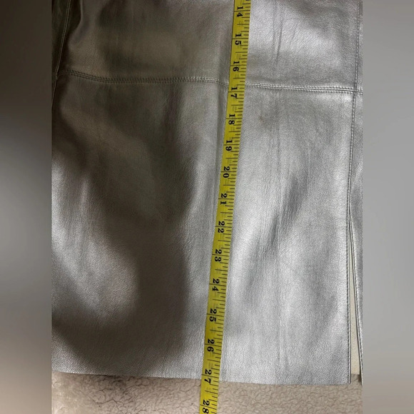 FOREVER 21 SILVER LEATHER MIDI SKIRT SizeXS - Picture 11 of 11
